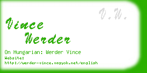 vince werder business card